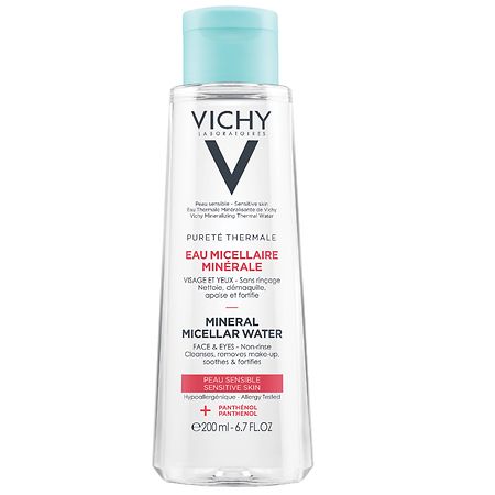 Vichy Mineral Micellar Water for Sensitive Skin, Purete Thermale Cleanser for Face Fragrance, 6.7 Fl Oz