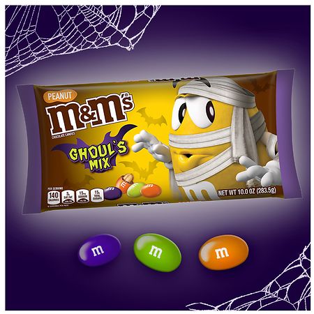 Halloween Ghoul's Mix Peanut Butter Limited Ed M&M's 9.48 Oz Bag Red M&M