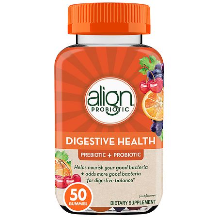 Align Digestive Health Prebiotic + Probiotic Supplement Gummies Fruit