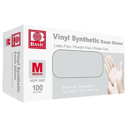 Basic Vinyl Exam Glove Latex Free Powder Free Medical Disposable Gloves ...