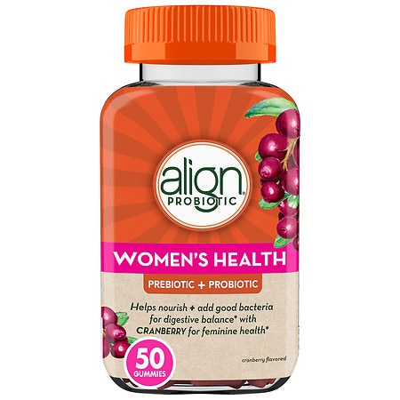 Align Women's Health Prebiotic + Probiotic Supplement Gummies Cranberry