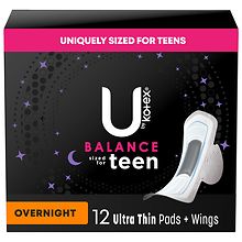 U by Kotex Balance Ultra Thin Pads with Wings, Heavy Absorbency, 32 Count -  32 ea