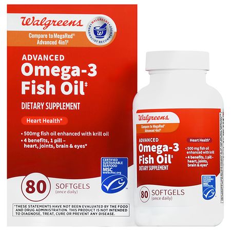 Walgreens Advanced Omega-3 Fish Oil 500 mg Softgels