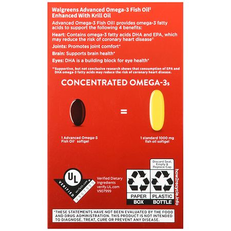 Walgreens Advanced Omega 3 Fish Oil 500 mg Softgels Walgreens