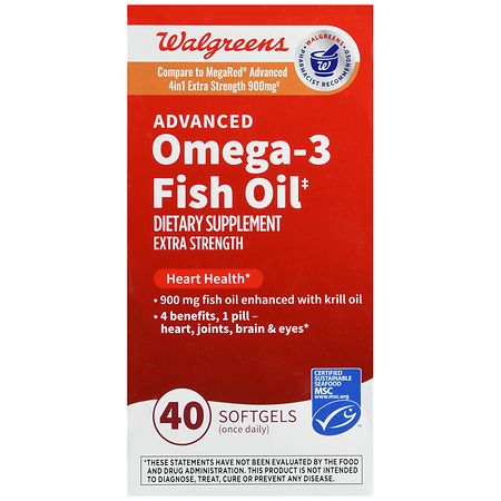 Walgreens Extra Strength Advanced Omega 3 Fish Oil 900 mg Softgels