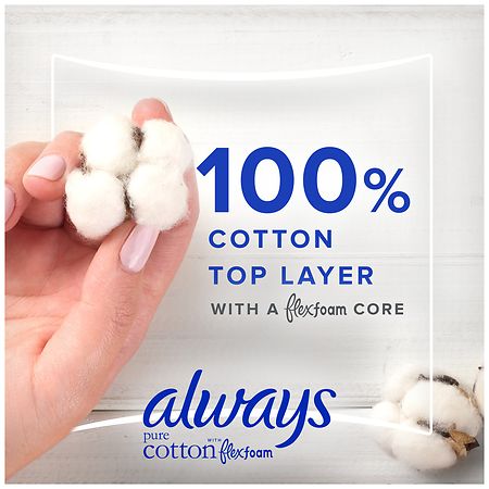 Always Pure Cotton Pads, Regular, with Wings Unscented, Size 1