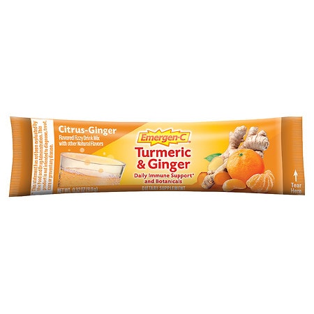 Emergen-C Citrus-Ginger Fizzy Drink Mix, Immune Support Turmeric, Ginger
