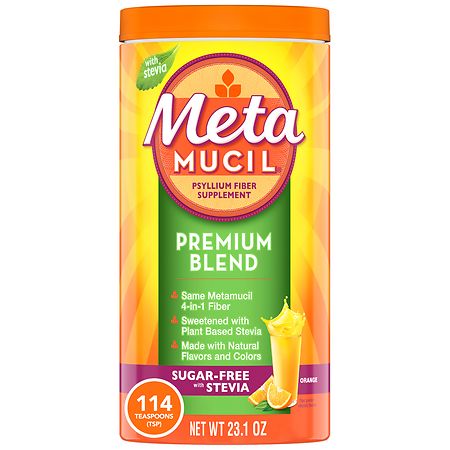 Metamucil Metamucil Fiber Powder, Sugar-Free with Stevia, Orange Flavor, 114 Servings