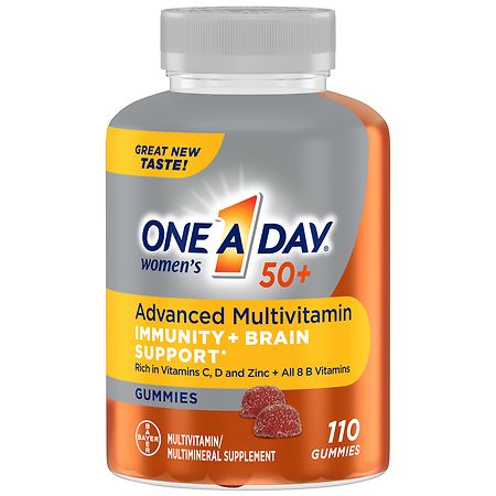 One A Day Women¿s 50+ Gummies Advanced Multivitamin with Immunity + Brain Support Strawberry