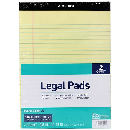 Wexford Legal Pads Canary