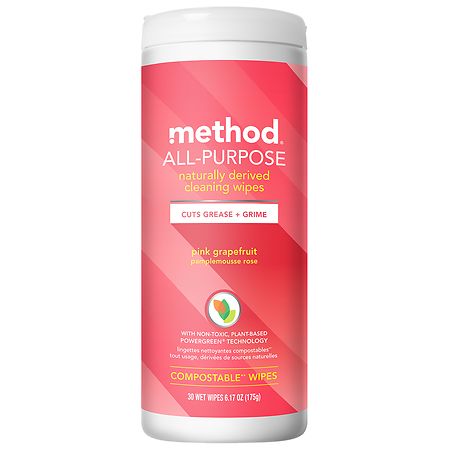 Method All-Purpose Naturally Derived Cleaning Wipes Pink Grapefruit