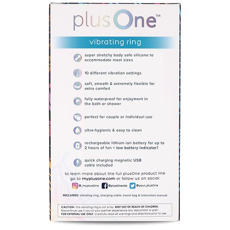 PlusOne Vibrating Ring 5 Vibration Settings Body Safe Silicone