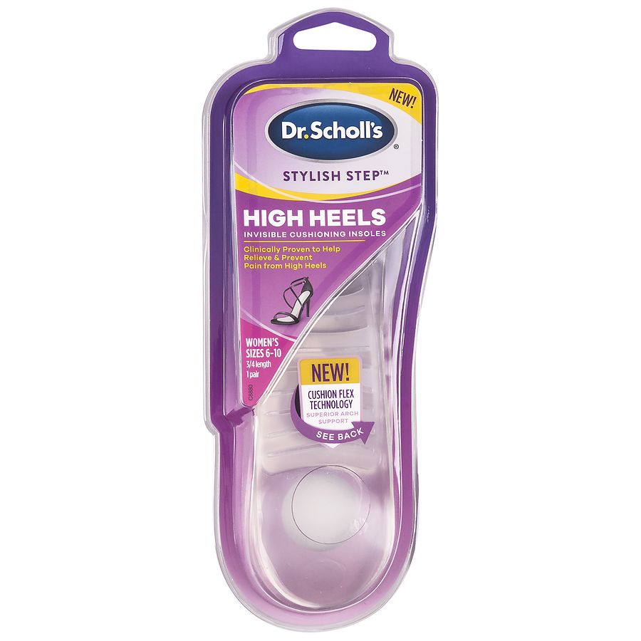 Dr. Scholl's Stylish Step Clear Cushioning Insoles For High Heels Sizes 6-10