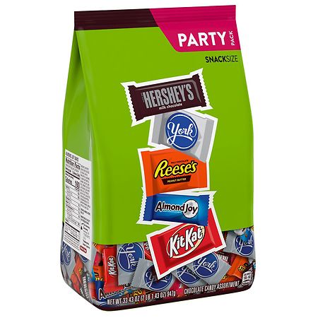 Hershey's Snack Size, Candy, Party Pack Assorted Milk and Dark Chocolate