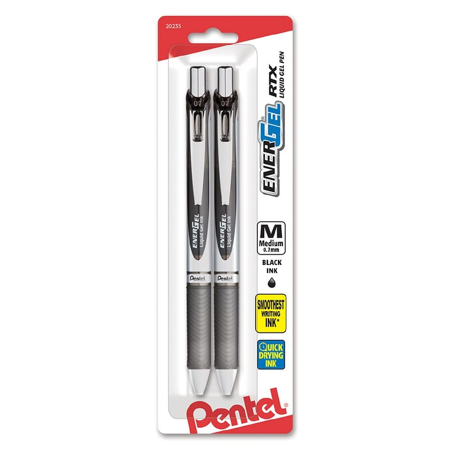 Black Retractable Gel Pens - Set of 11