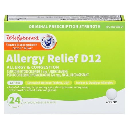 Walgreens Allergy Relief D12 Extended-Release Tablets