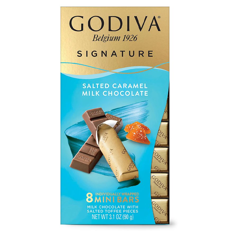 Godiva Signature Mini Bars Milk Chocolate Salted Caramel