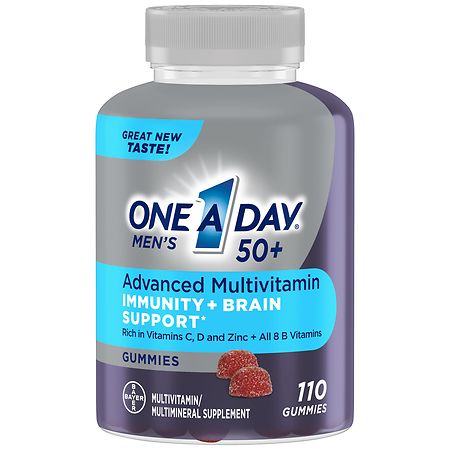 One A Day Gummies Advanced Multivitamin with Immunity + Brain Support Strawberry