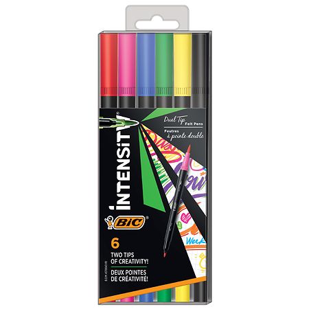 Bic Intensity Markers, Dual Tip - 6 markers