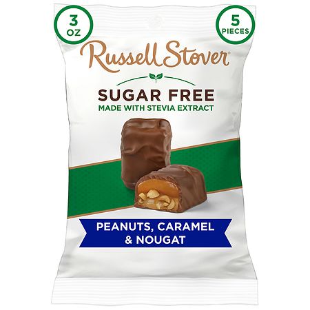 Russell Stover Sugar Free Peanut, Caramel & Nougat Covered in Chocolate Candy