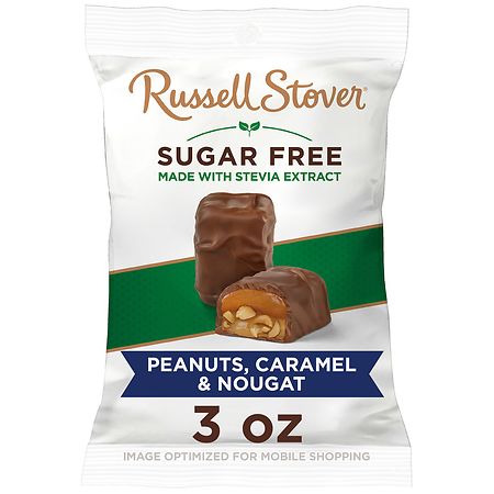 Russell Stover Sugar Free Peanut, Caramel & Nougat Covered in Chocolate Candy