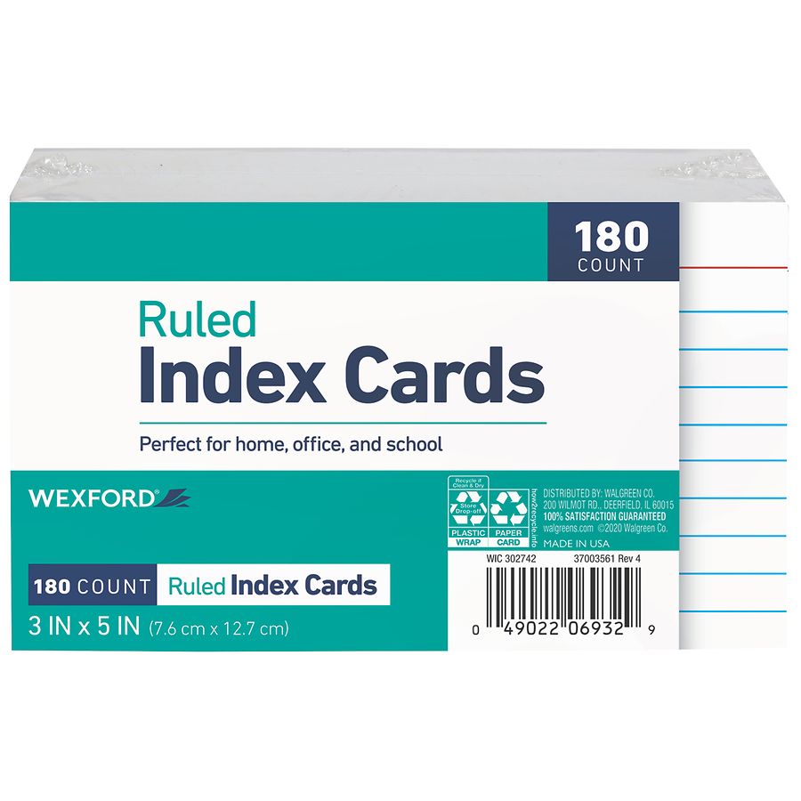 Multicolor Index Cards