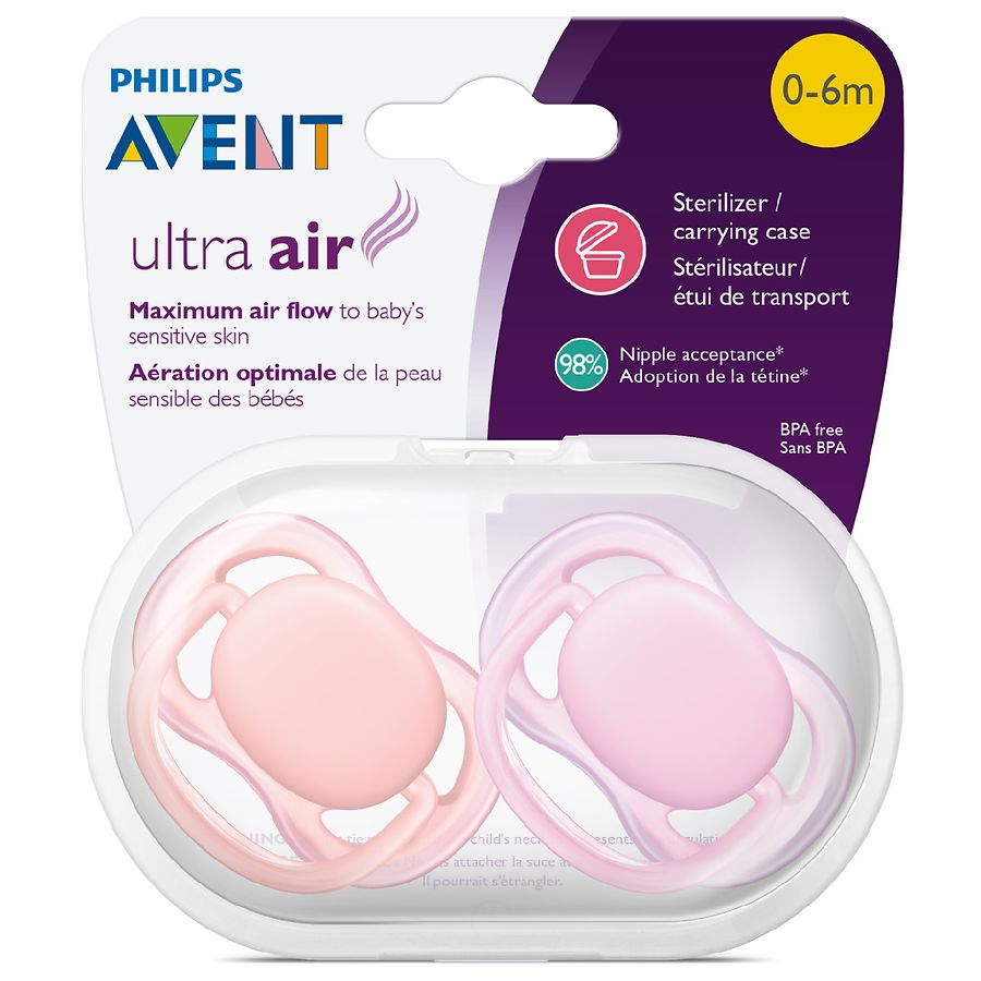 PHILIPS AVENT Ultra M Silicone Pacifier Ultra Air Flex Fit 0-6m Soother 2  Pcs