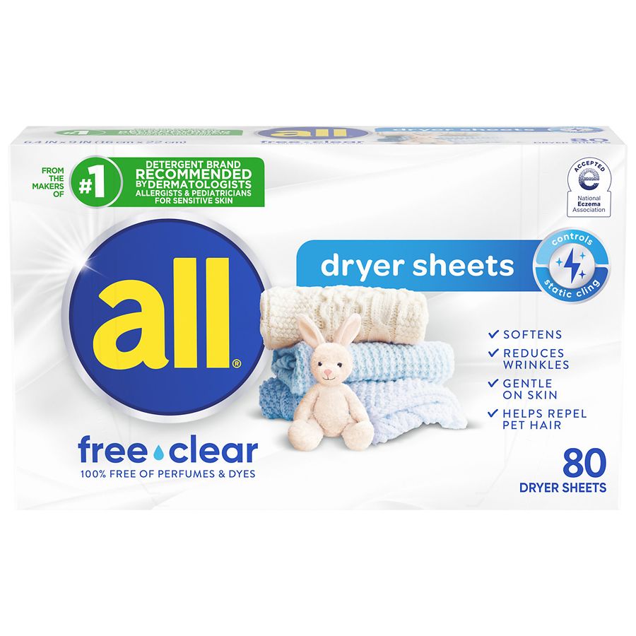 all Fabric Softener Dryer Sheets, Free Clear