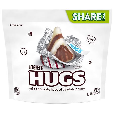 Hershey's Kisses Candy, Share Pack Milk Chocolate and White Creme