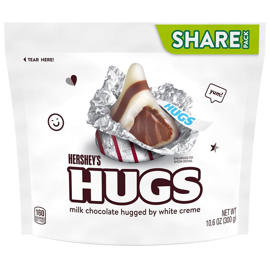 Hersheys Kisses Candy, Individually Wrapped, Share Bag Milk Chocolate and White Creme Walgreens pic picture