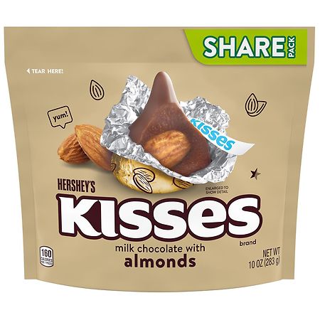 Kisses Candy, Share Pack Milk Chocolate with Almonds