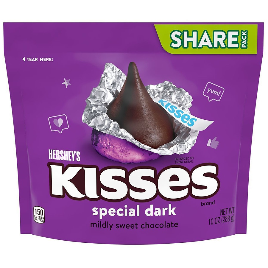 Hershey's Special Dark Kisses Candy, Individually Wrapped, Share