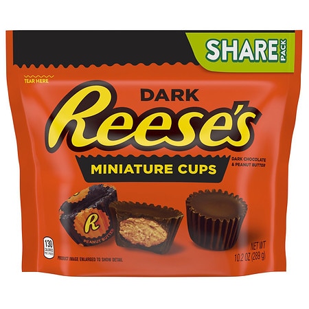 Reese's Miniatures, Cups Candy, Individually Wrapped, Share Pack Dark Chocolate Peanut Butter