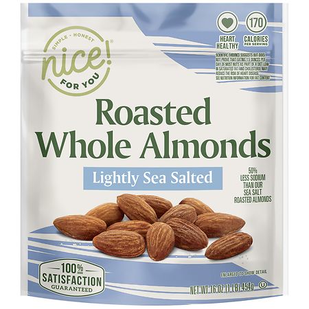 Nice! Roasted Whole Almonds Lightly Sea Salted