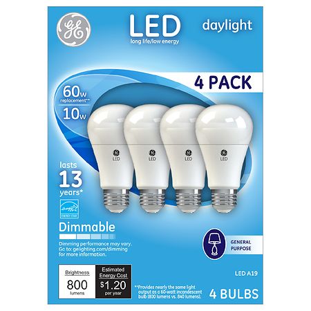 GE 60w Replacement Led Light Bulbs General Purpose Daylight