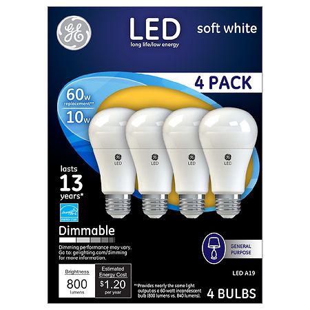GE 60w Replacement Led Light Bulbs General Purpose Soft White