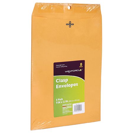 Wexford Clasp Envelopes, 24 Lb. Brown Kraft | Walgreens