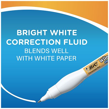 BIC Wite Out Wite Out 2 in1 Correction Fluid Tip Brush Applicator 0.51 fl  oz White Quick Drying 1 Each - Office Depot