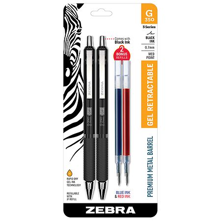Zebra J-Roller Roller Ball Stick Gel Pen Black Ink Medium Dozen