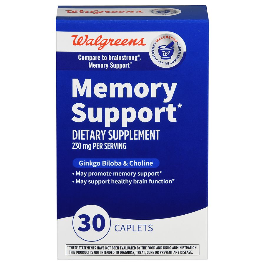 Walgreens Memory Support Supplement Ginko Biloba & Choline Caplets