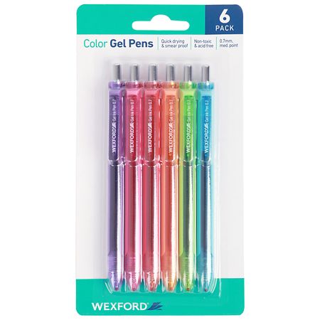 Wexford Retractable Gel Pens - 6 ct