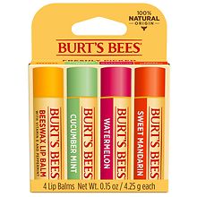 Burt's Bees Lip Balm, Assorted Superfruit - 4 pack, 0.15 oz tubes