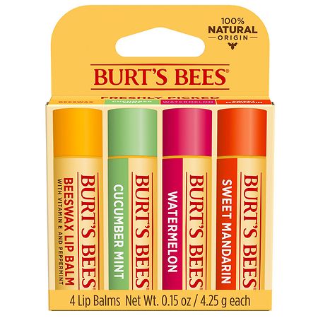 Burt's Bees Lip Balm Pack, Natural Origin Lip Care Assorted Flavors