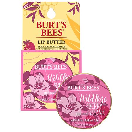 Burt's Bees 100% Natural Origin Lip Butter With Moisturizing Shea and Cocoa Butters Wild Rose and Berry
