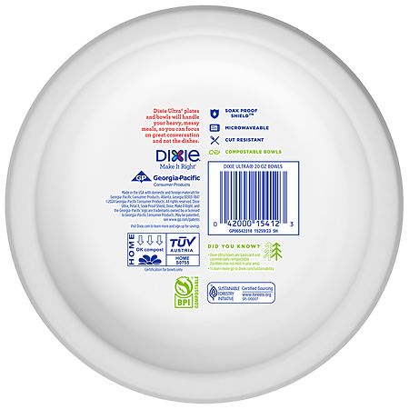 Dixie Ultra Heavy Duty Disposable Paper Deep Dish Plates, 28 oz, 40 Count (Pack of 2)
