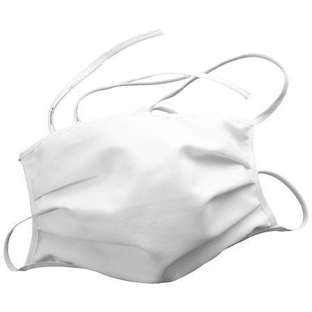 Core Adult Layered Cloth Face Mask with Ties White White