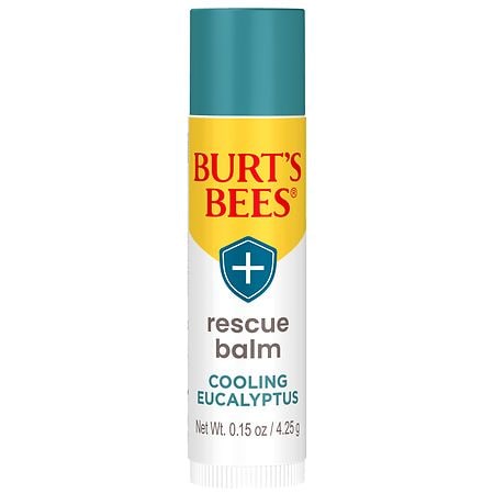  Burt's Bees 100% Natural Rescue Lip Balm, Cooling Eucalyptus,  Lemon, Honey, Unscented, 4 Tubes : Beauty & Personal Care
