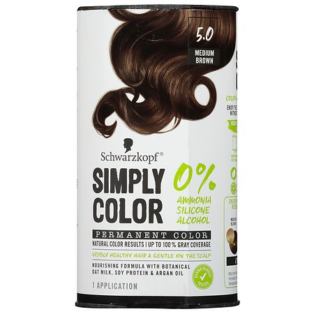 Schwarzkopf Simply Color Permanent Hair Color, 5.0 Medium Brown