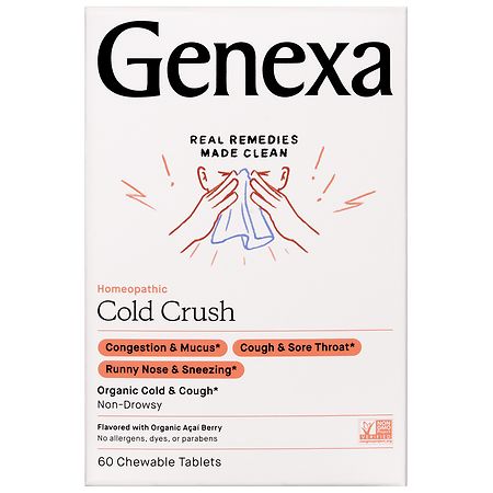Genexa Organic Cold Crush Cough Cold Chewable Tablets Organic Acai Berry
