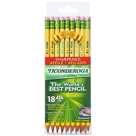 Ticonderoga #2 Pencils HB Sharpened 18-Pack